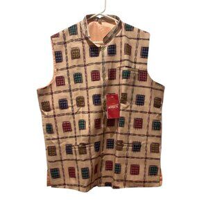 Men's Indian Style Vest, boyanika, 46 (Indian Size), Multi Color, NWT